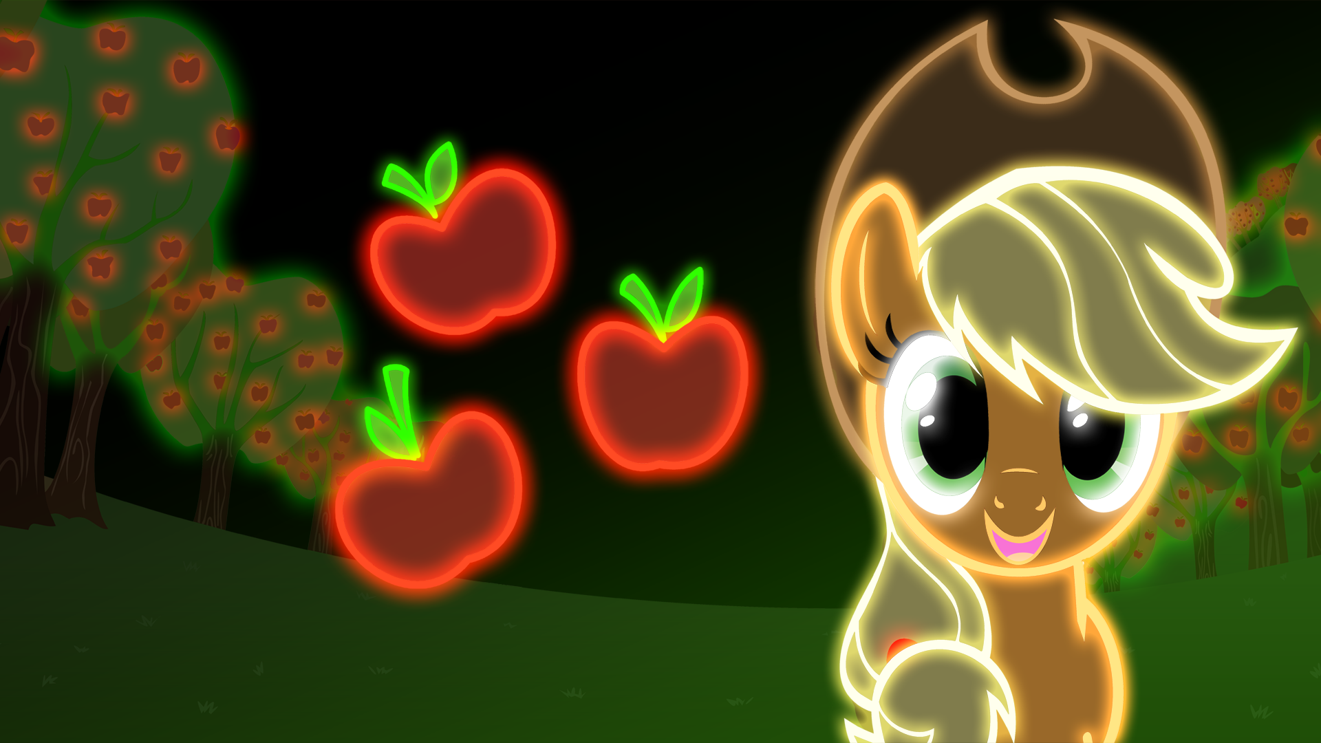 Neon Applejack Wallpaper by ultimateultimate