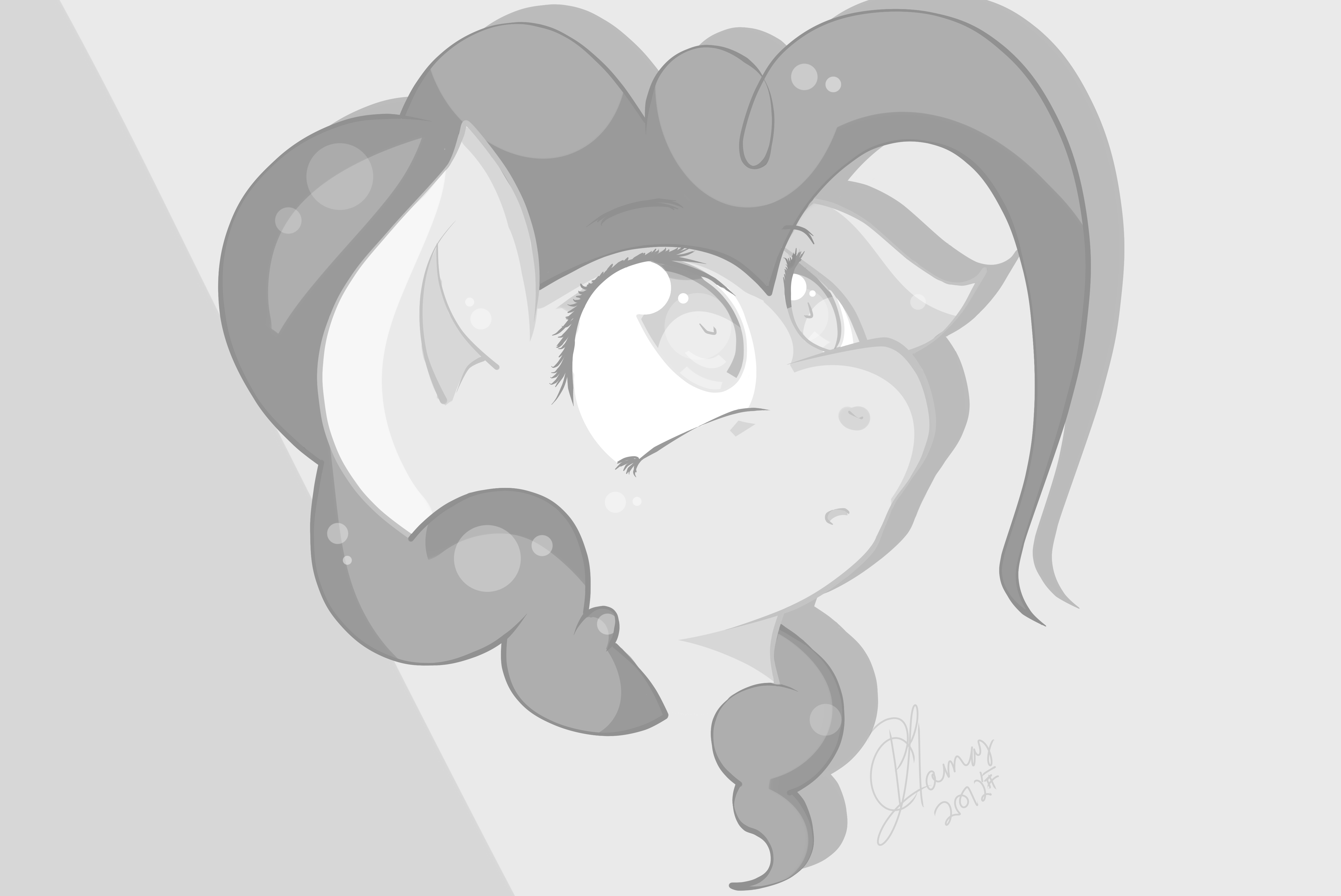 Black and White: Pinkie Pie by LlamasWithKatanas