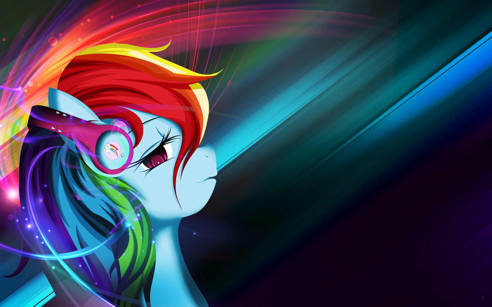 Rainbow Dash with Headphones by Winterrrr and ZwiRzu