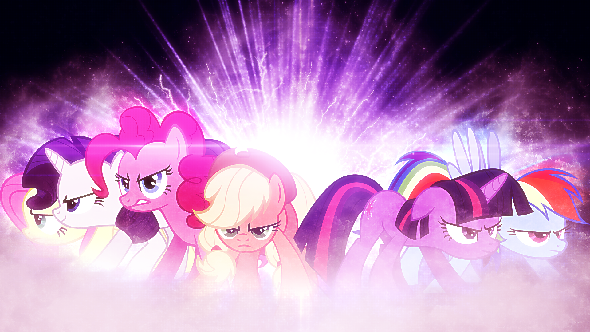 The Mane 6 are Ready to Fight - Wallpaper by CloudshadeZer0 and Tzolkine