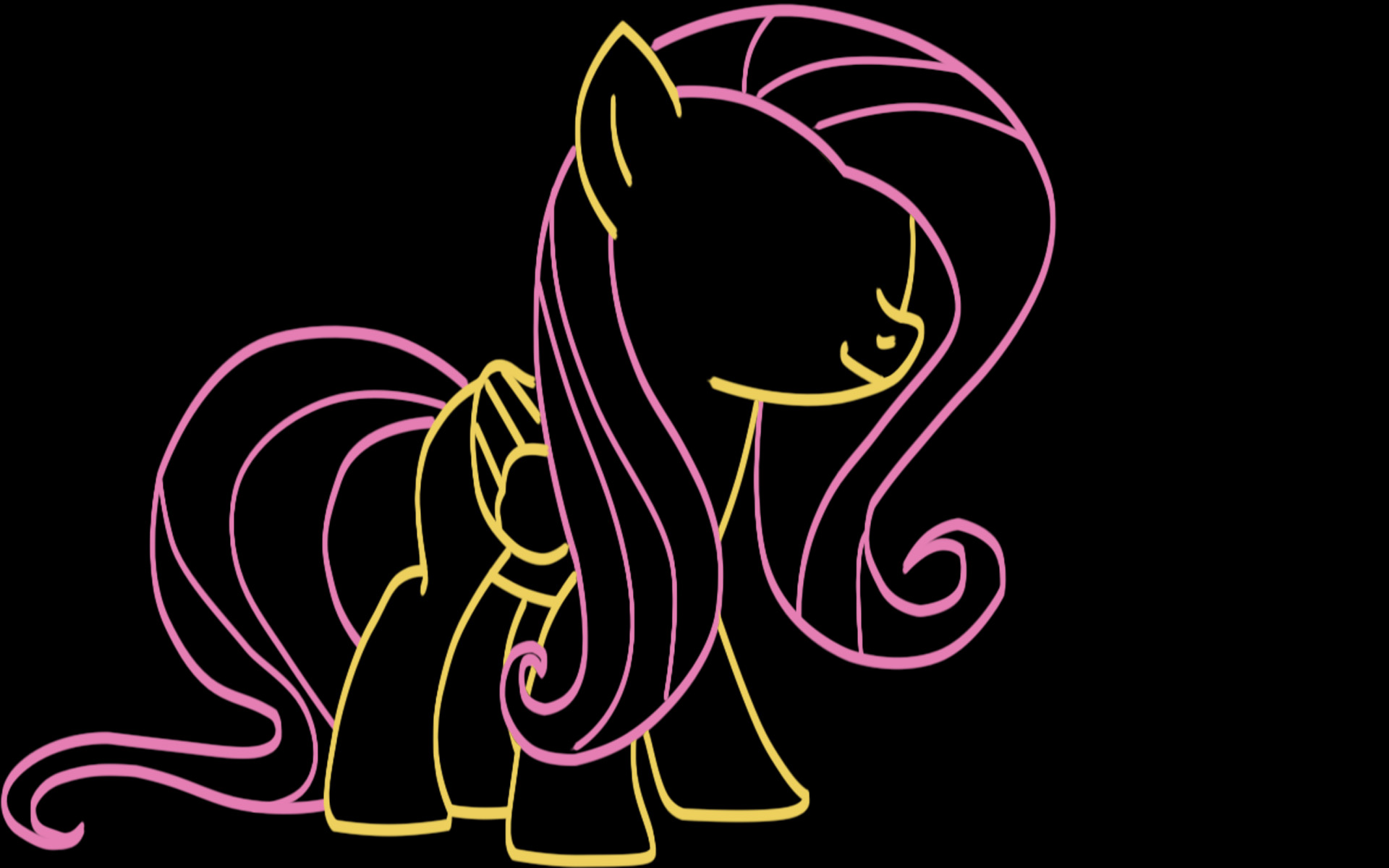 Fluttershy Silhouette (Smile, As requested) by P0nies