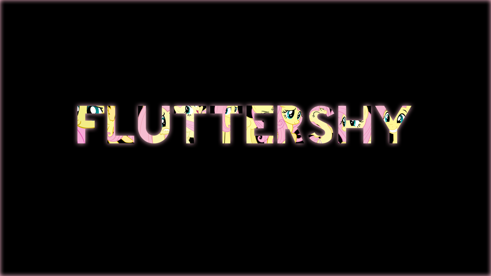 Fluttershy Simplistic Name Desktop Wallpaper by 4nti3hrmann, AlphaMuppet, Austiniousi, Bronyvectors, elbongo, Joltage, Mihaaaa, RegolithX, uxyd and ZuTheSkunk