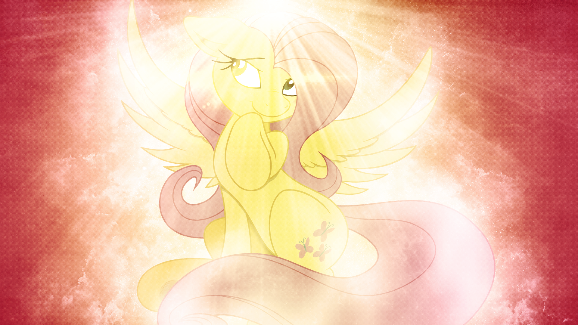 Shy Fluttershy - Wallpaper by Baka-Neku, Joey-Darkmeat and Tzolkine