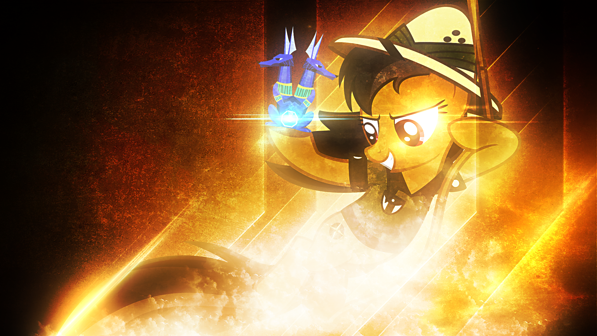 Daring Do and the Sapphire Statue - Wallpaper by delectablecoffee and Tzolkine