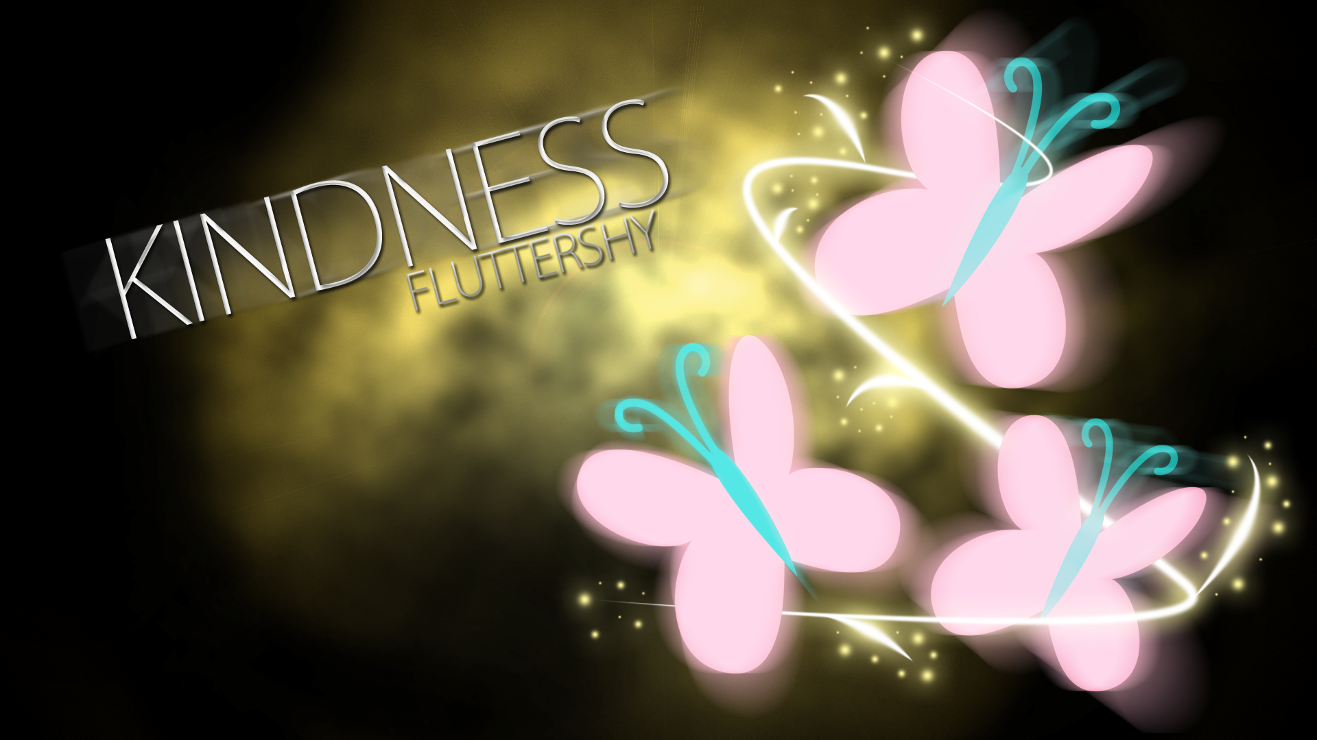Fluttershy Kindness Cutie Mark Wallpaper by BlackGryph0n and BlueDragonHans