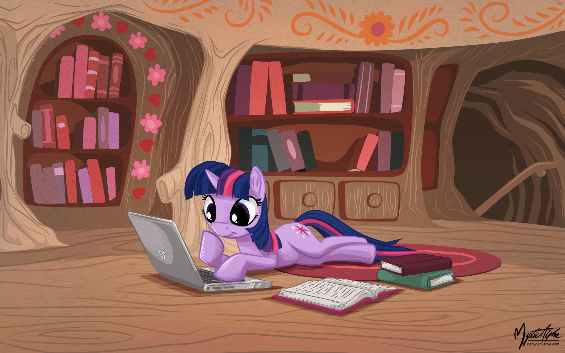 Twilight Sparkle on Laptop by mysticalpha