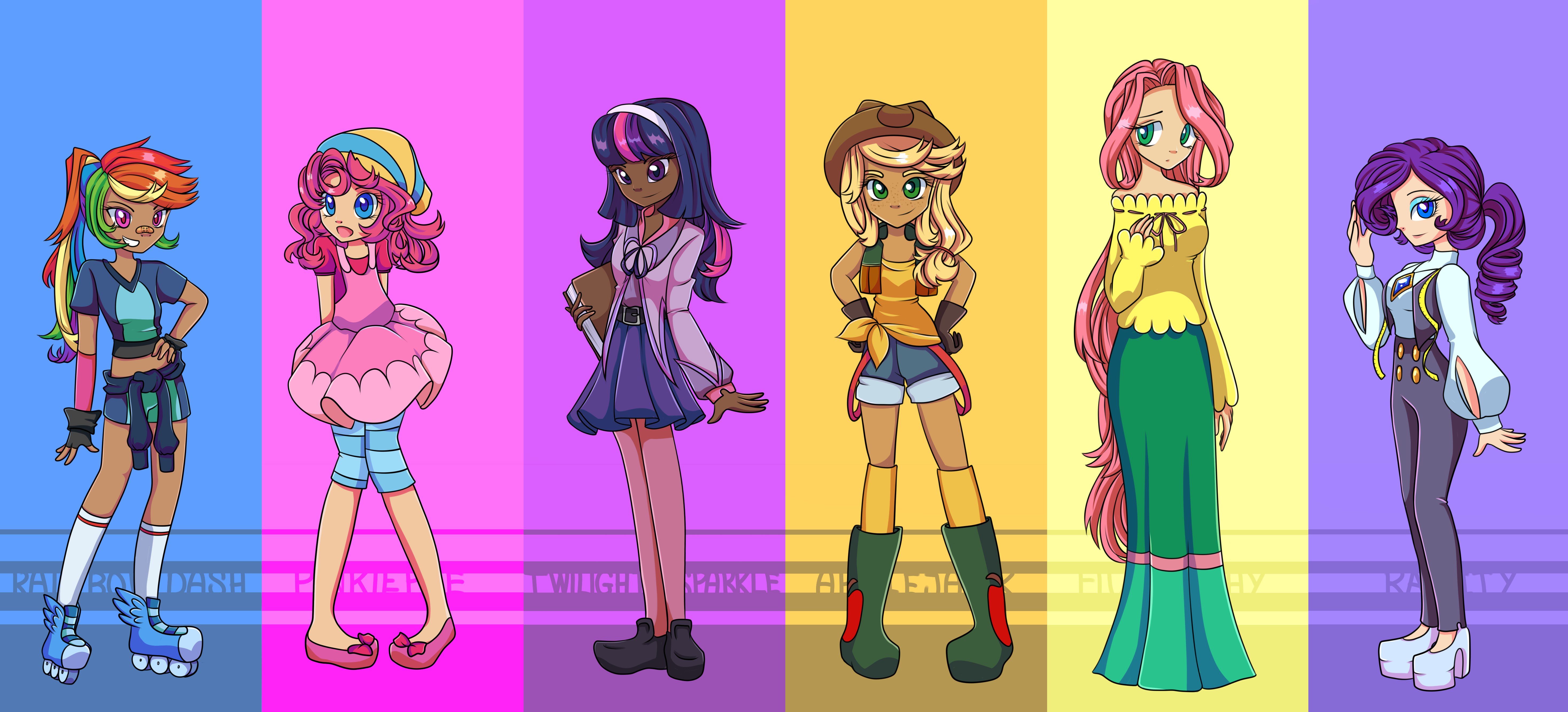 The mane six by LouiseLoo
