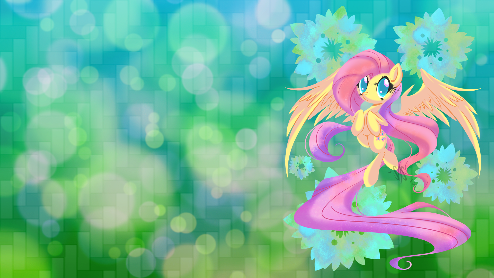 Beautiful Fluttershy Flowers Wallpaper by BambooDog and stewartisme