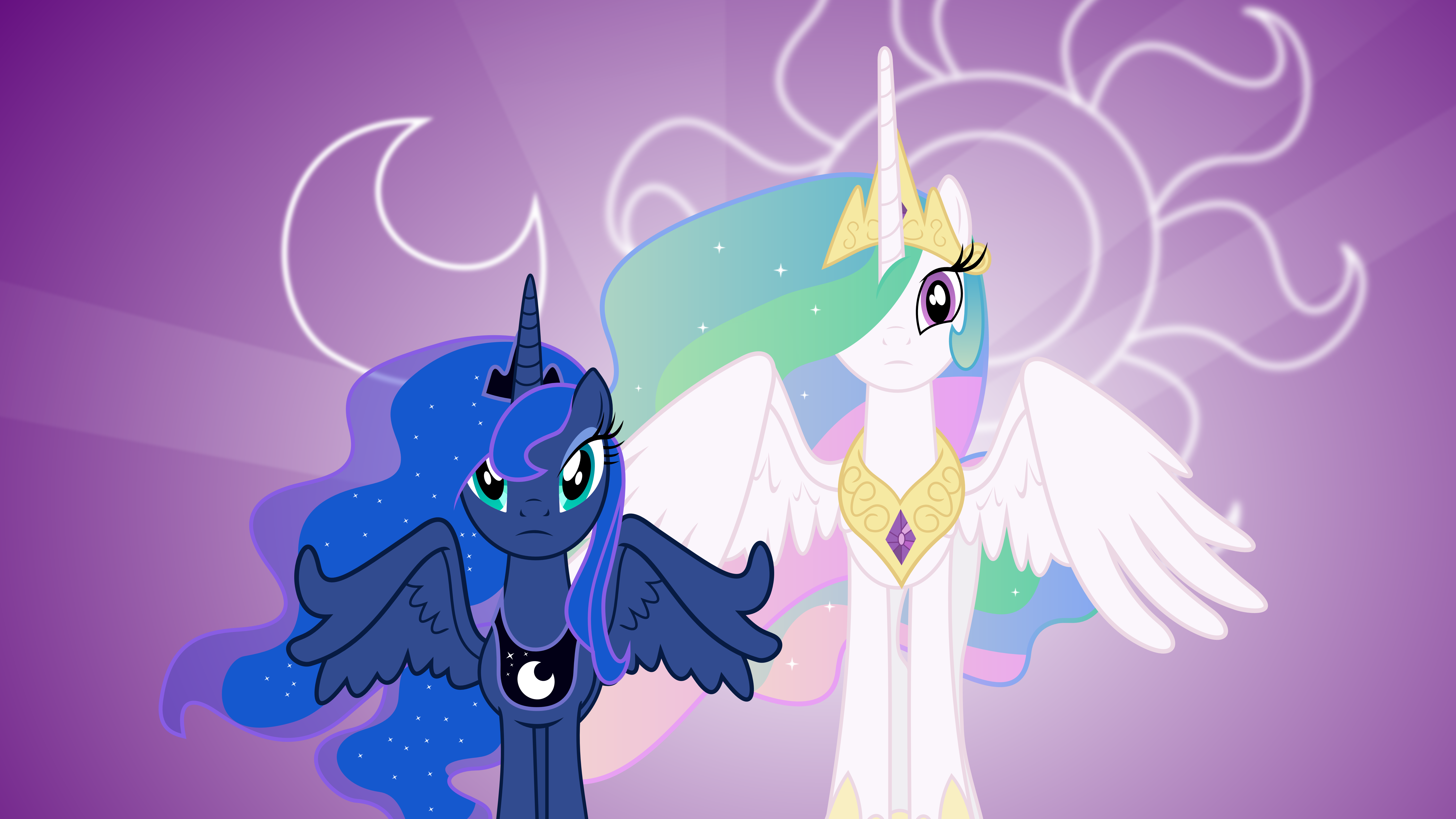 Luna and Celestia Wallpaper by uxyd