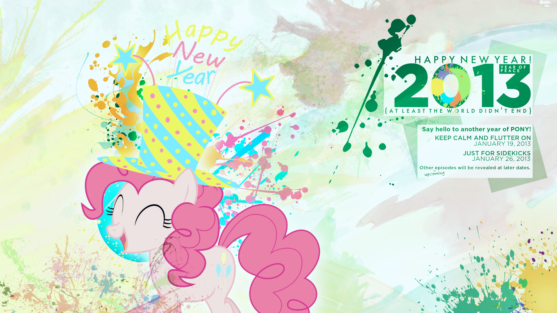 Happy New Year! - Pinkie Pie rings in 2013 by DesignbyNinjas, EMedina13 and impala99