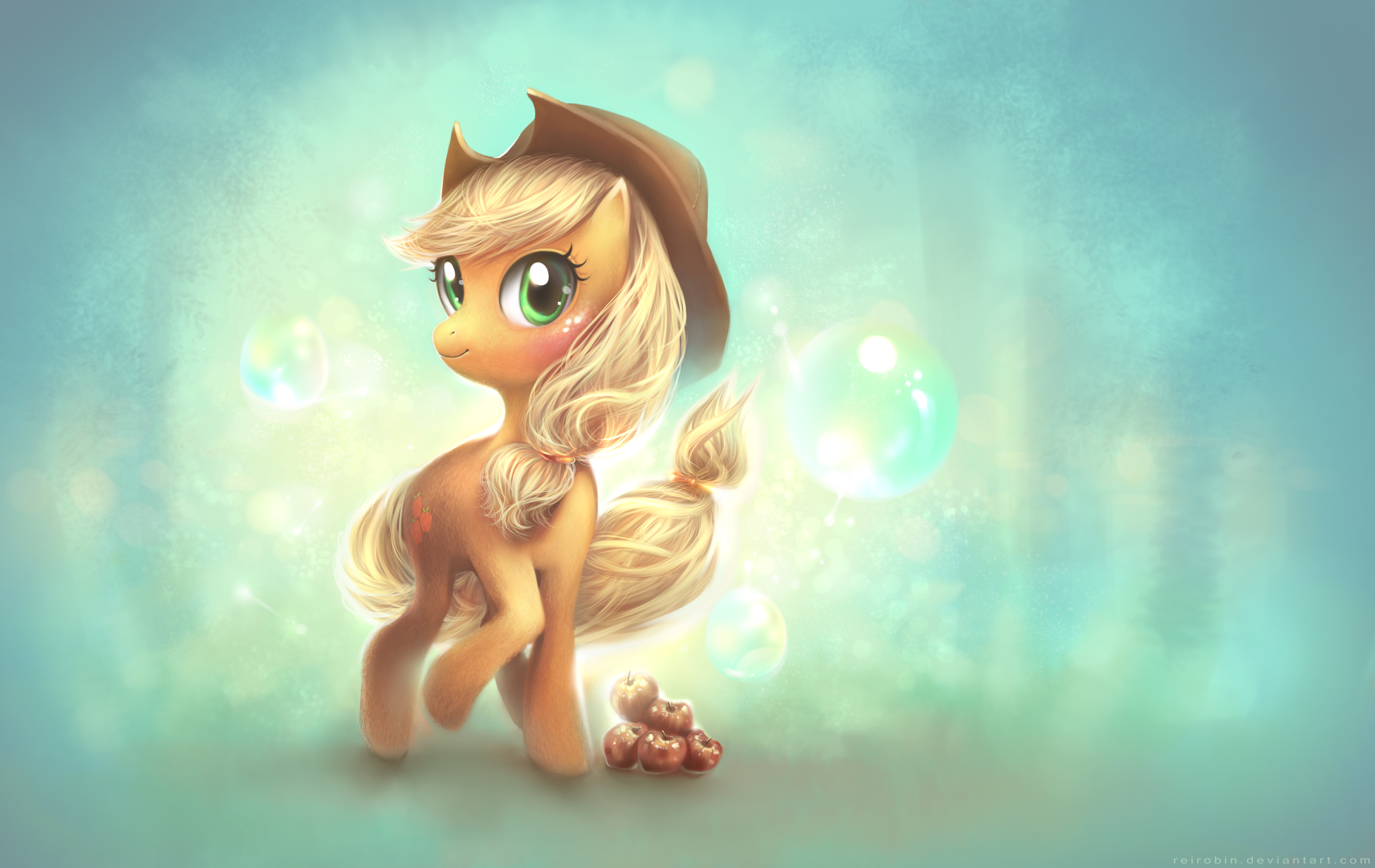 Wallpaper: Applejack and Farm by ReiRobin