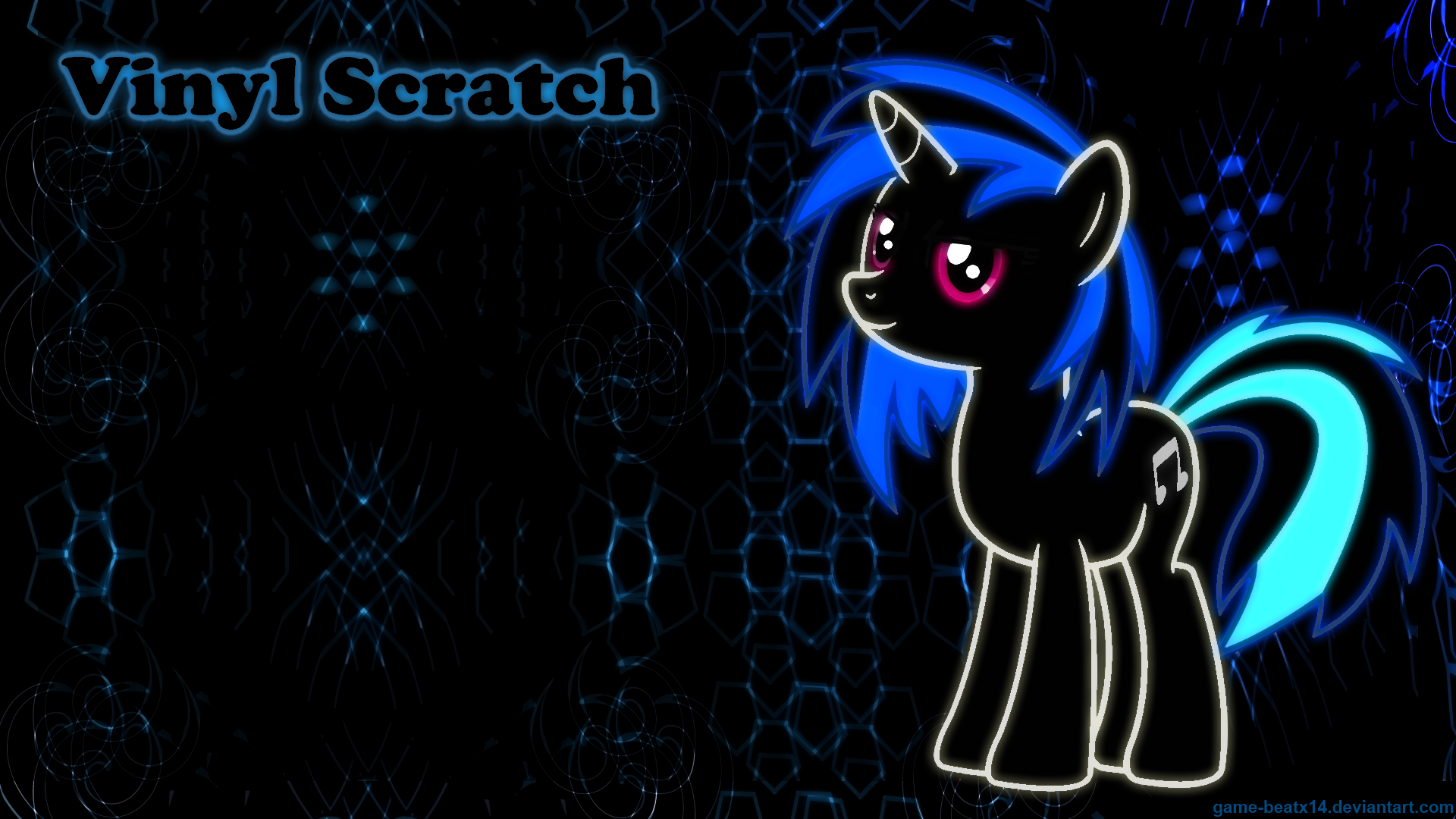 Vinyl Scratch Outline Wallpaper by birthofthepheonix and Game-BeatX14