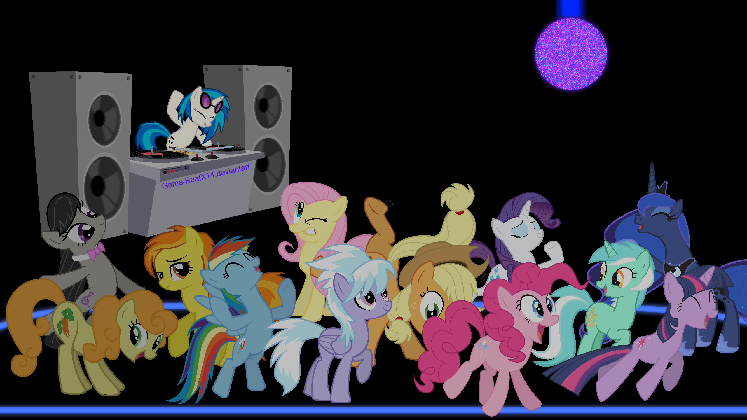 MLP FIM Wallpaper: Ponies on the Dance Floor by 3luk, AlexSvar, BiodegradableBox, BlackGryph0n, Blackm3sh, Game-BeatX14, HornFlakes, M99moron, MaximillianVeers, NightmareMoonS, NinjamissenDk, sircinnamon and StarshineCelestalis