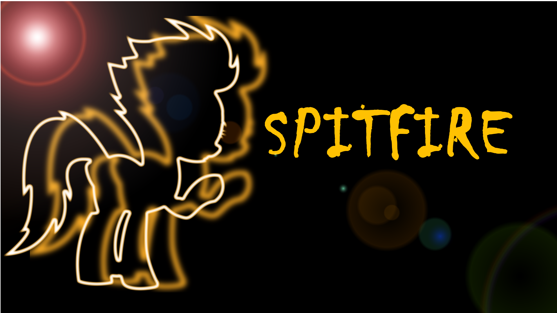 Spitfire neon wallpaper by Sacharapl