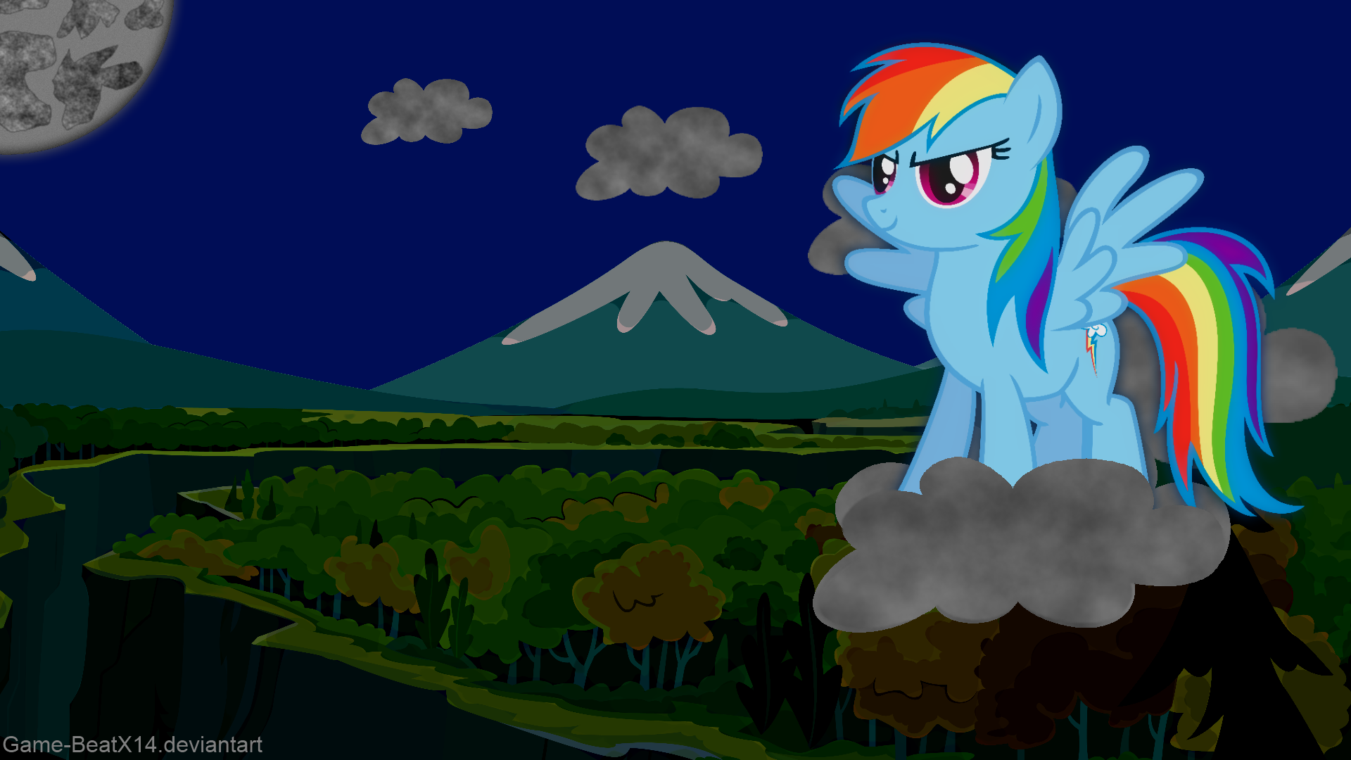 Rainbow Dash Wallpaper - Above Ghastly Gorge by Game-BeatX14, MoongazePonies and Quanno3