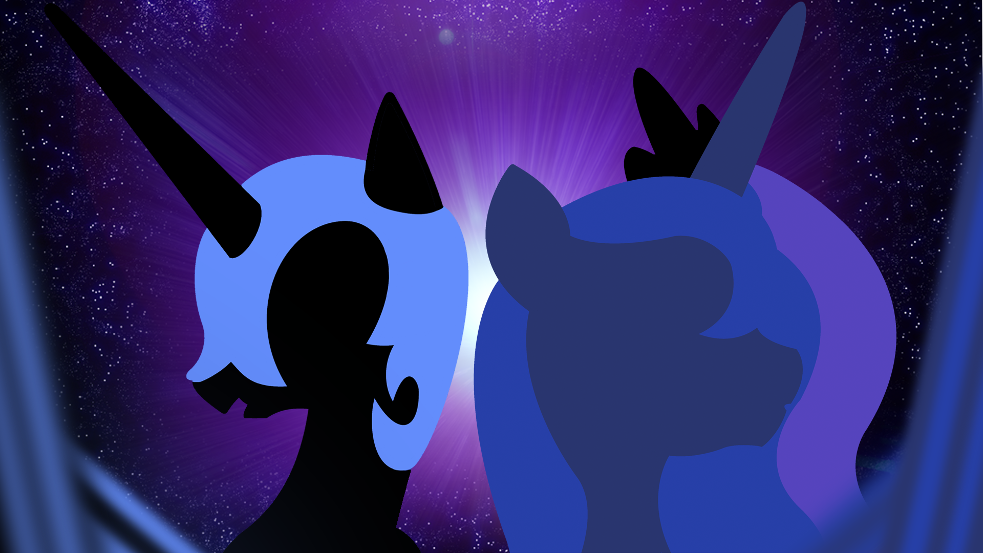 Nightmare Moon and Princess Luna Wallpaper by BlueDragonHans, hombre0 and Vexorb