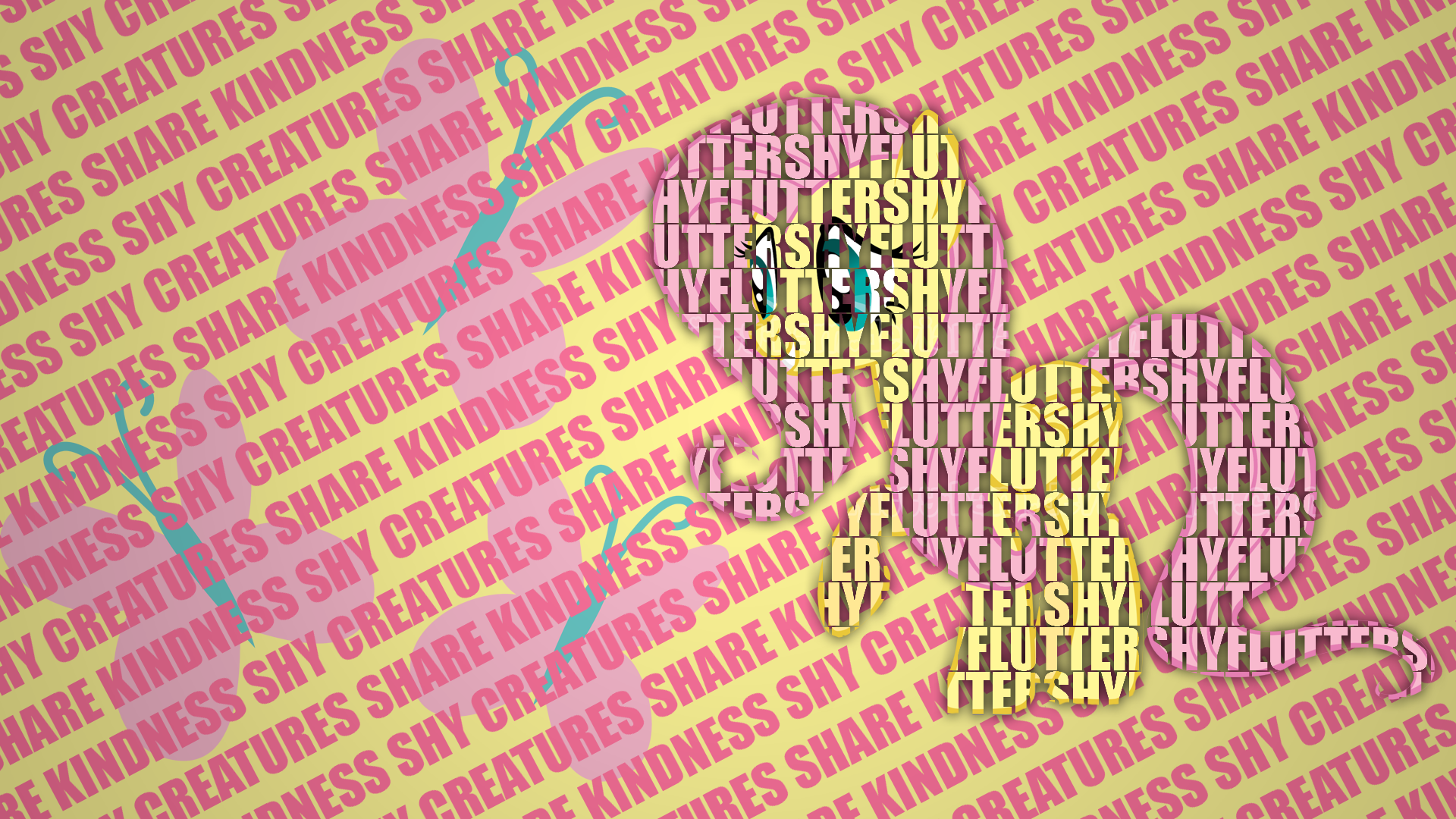 Fluttershy Typography Wallpaper [1920x1080] by CoRnFlAkEs369