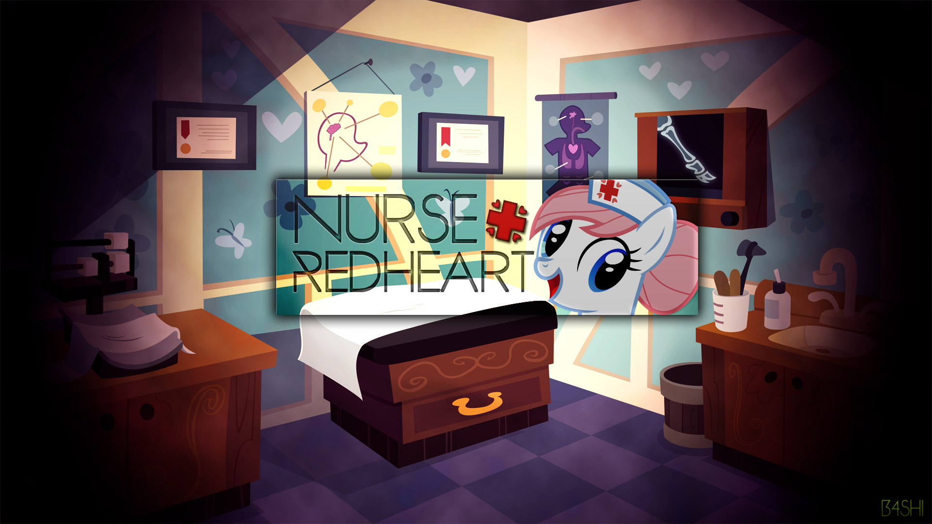 Nurse Redheart - Wallpaper by BonesWolbach, DrFatalChunk, Rainbowb4sh and The-Smiling-Pony