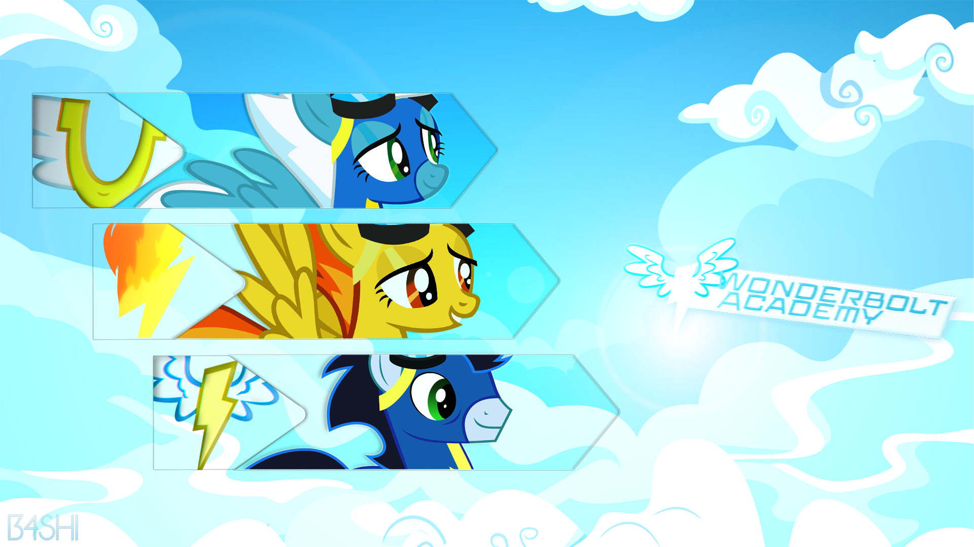 The Wonderbolts - Wallpaper by BaumkuchenPony, blingingjak, Capt-Nemo, ChainChomp2, Durpy, GoblinEngineer, impala99, Kna and Rainbowb4sh