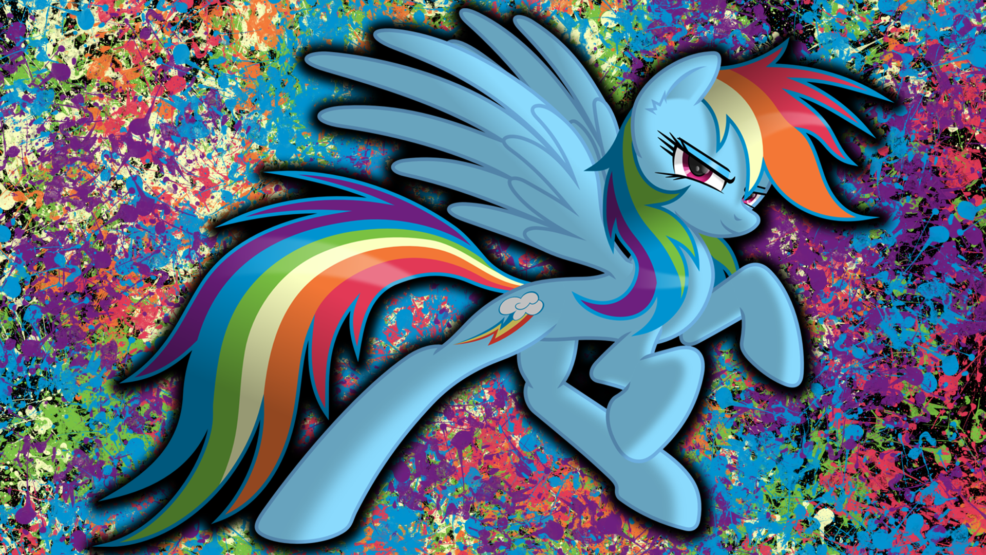 Rainbow Dash Splat Wallpaper by danspy1994 and RatchetHuN