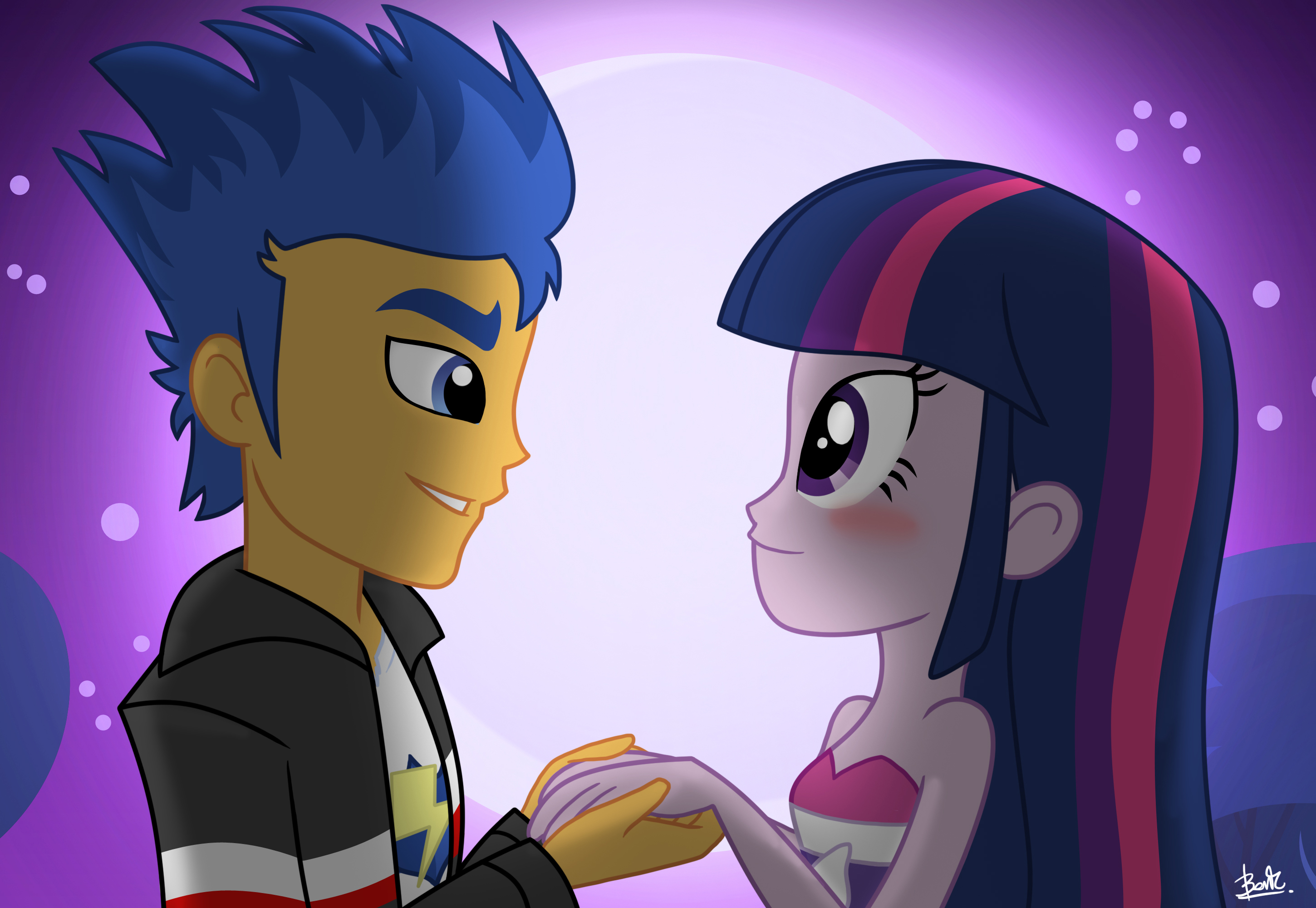 Equestria Girls: Flash Sentry x Twilight by bentomilk