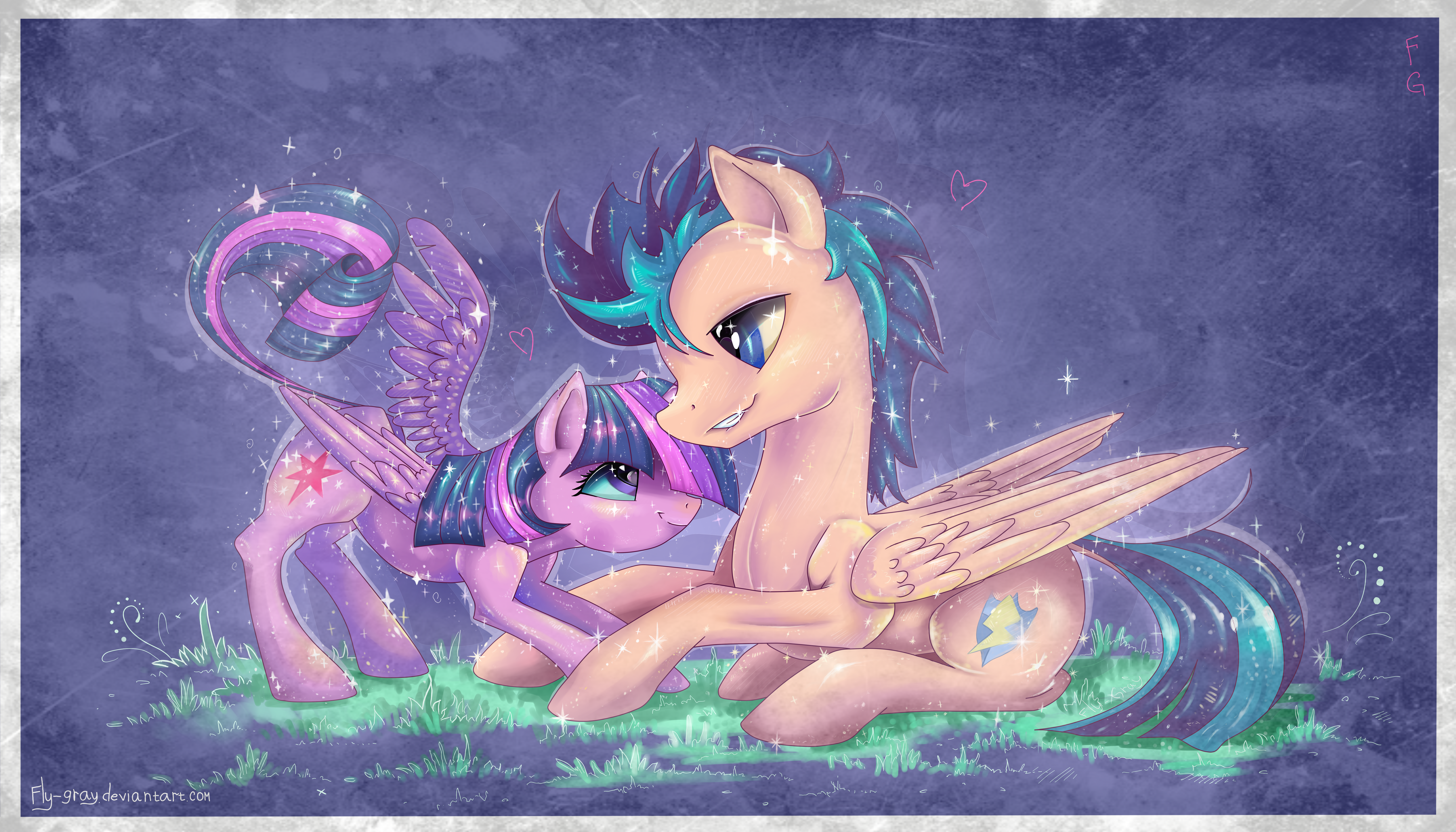 Twilight Sparkle and Flash Sentry by Fly-Gray