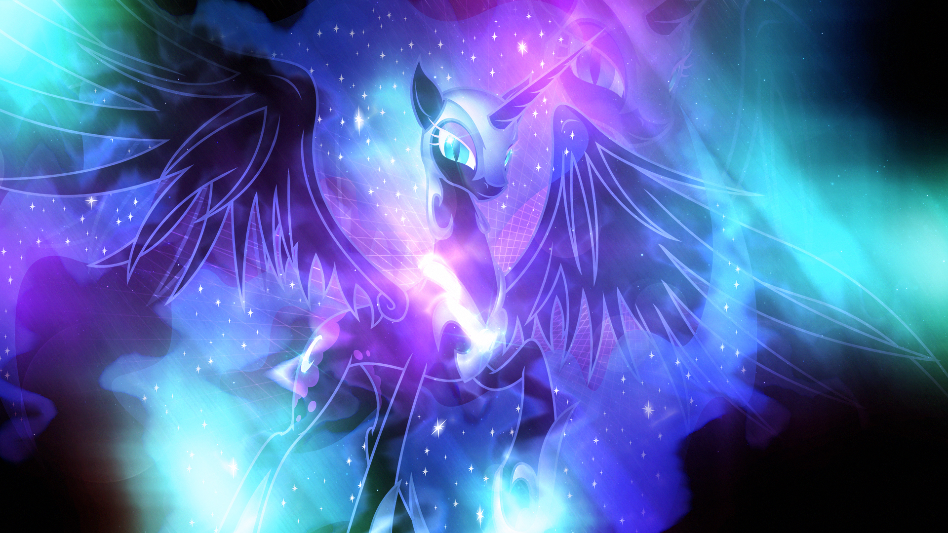 Wallpaper ~ Nightmare Moon. by Makkah-Chan and Nemesis360