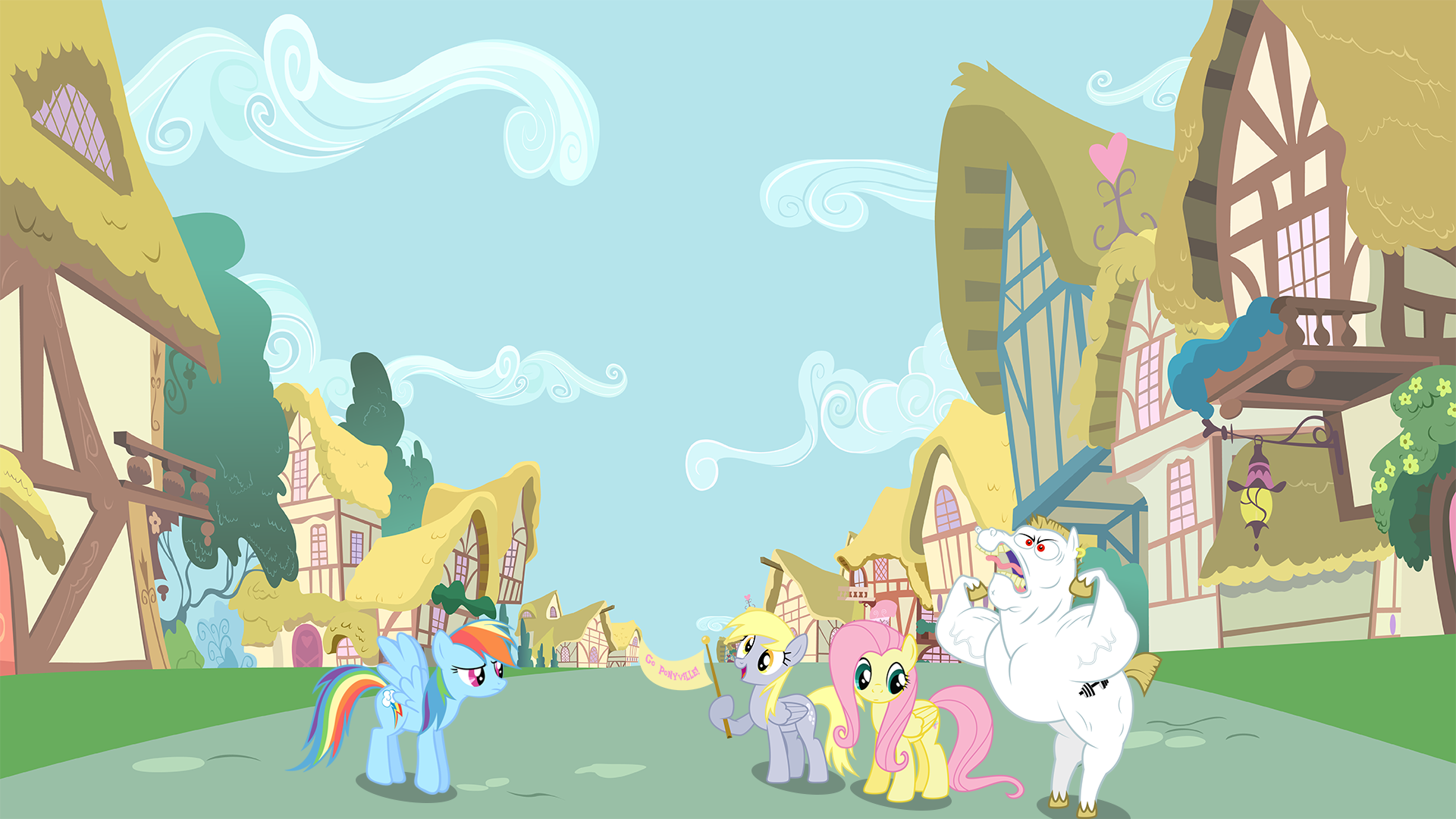 Go, Ponyville! by BonesWolbach, LilCinnamon, Midnight--Blitz, nicolasdominique, Silentmatten and Yanoda