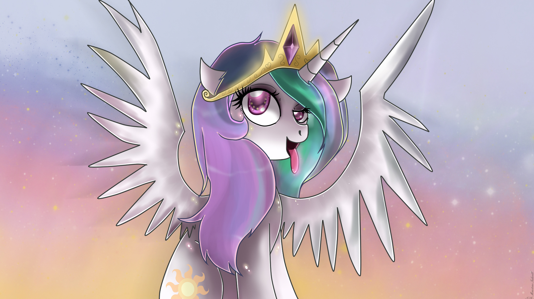 Emm...Princess Celestia? by MonotoneInkwell