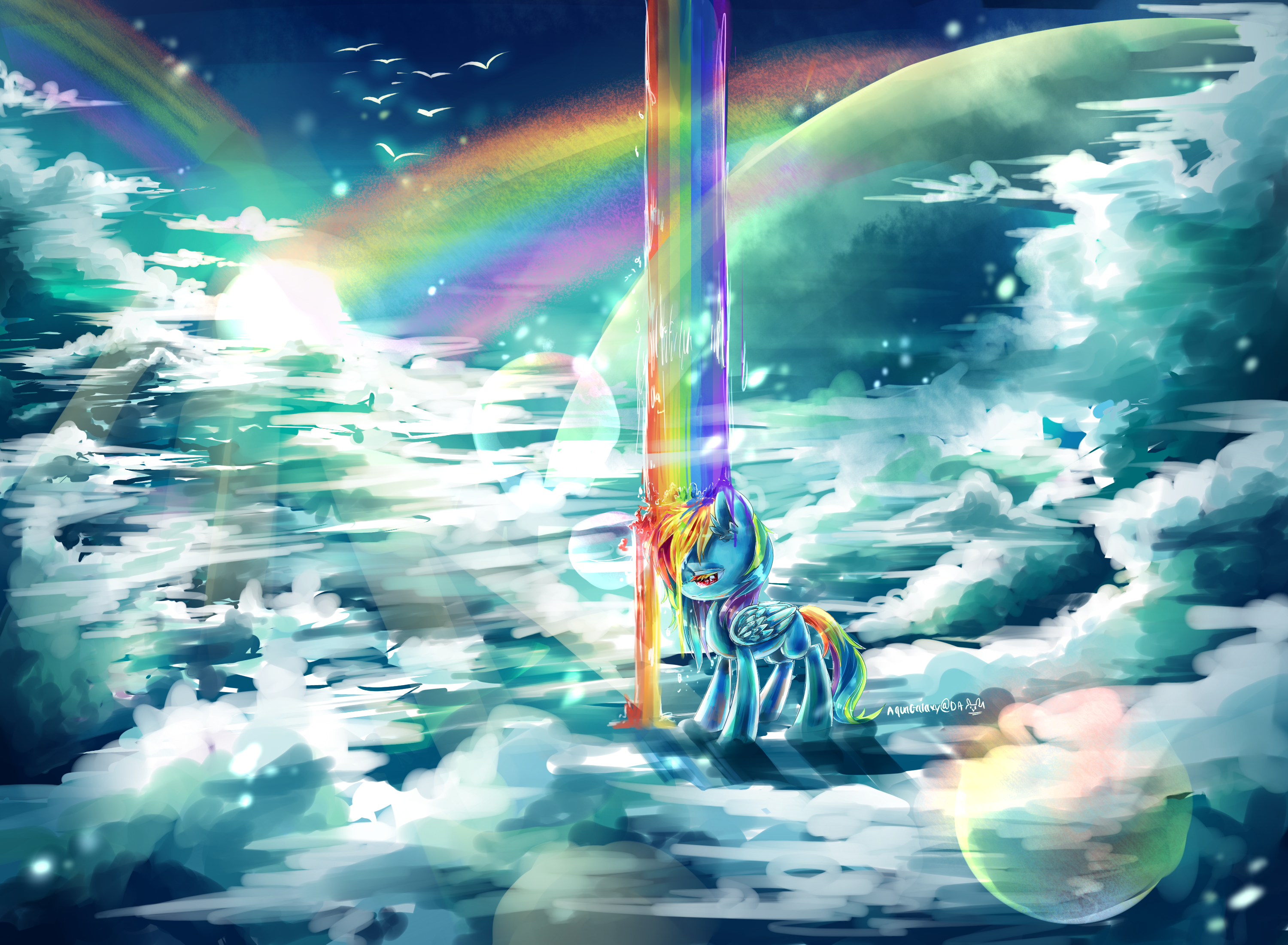 MLP Rainbow fountain by AquaGalaxy
