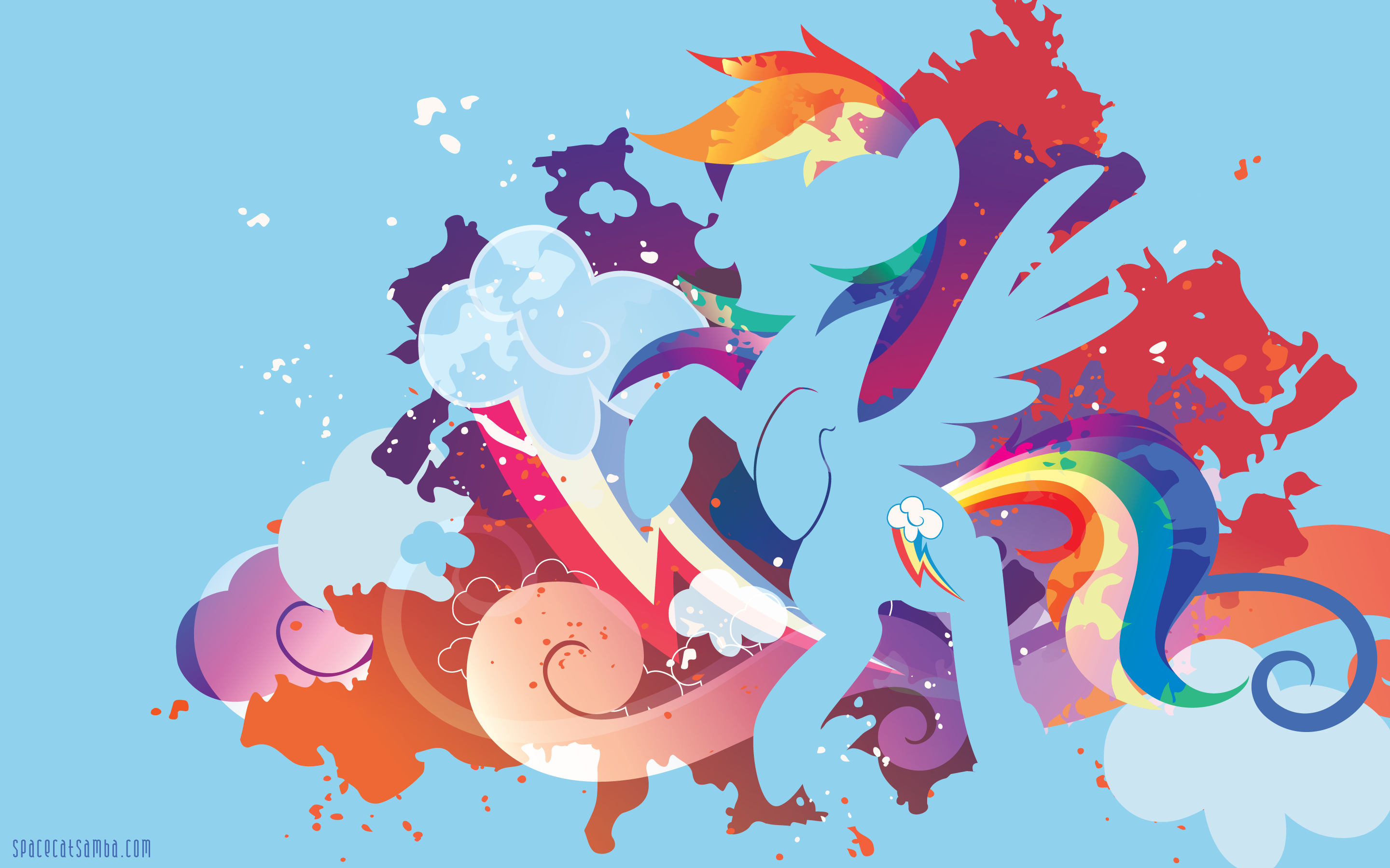 Rainbow Dash Silhouette Wall by SambaNeko