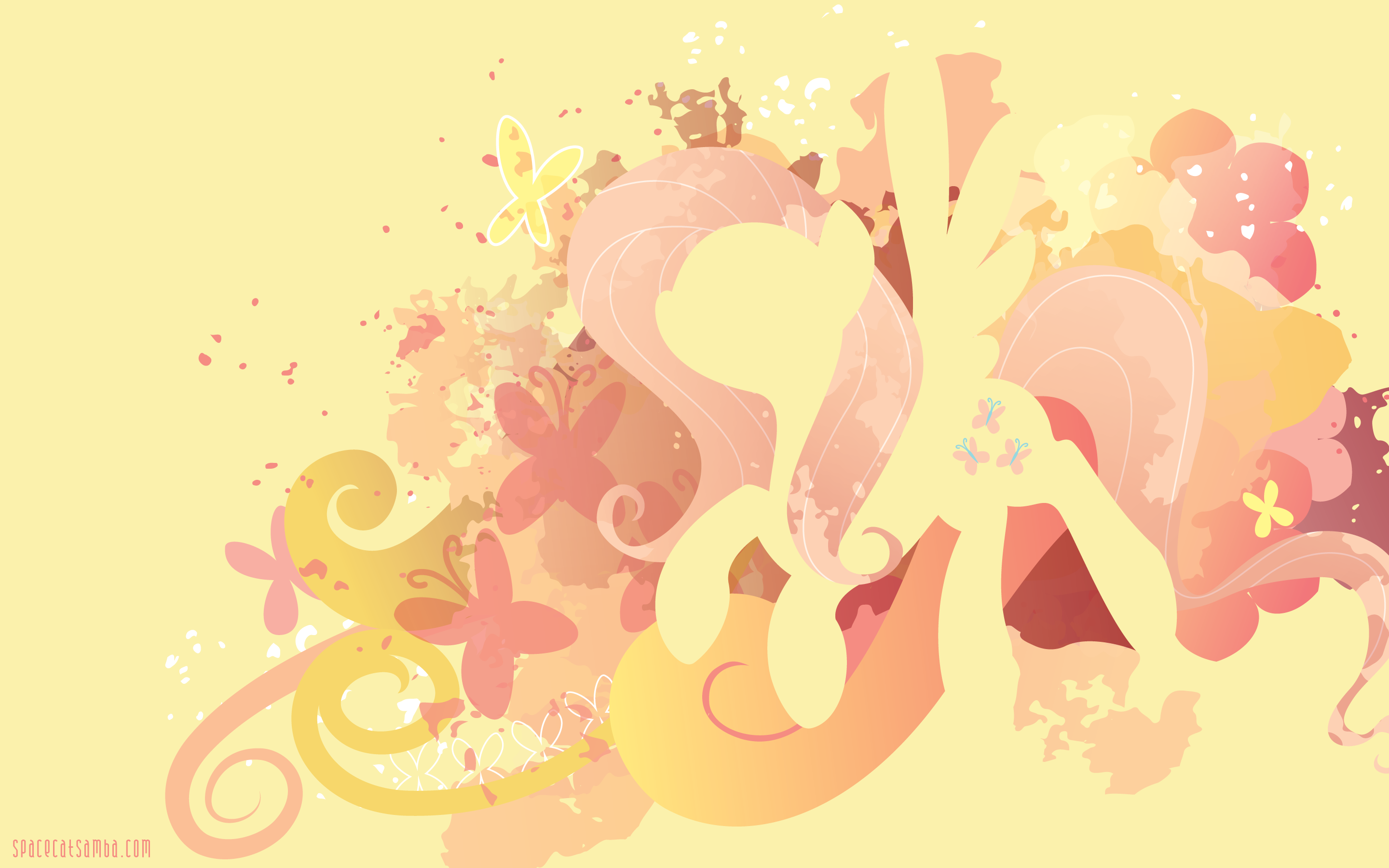 Fluttershy Silhouette Wall by SambaNeko