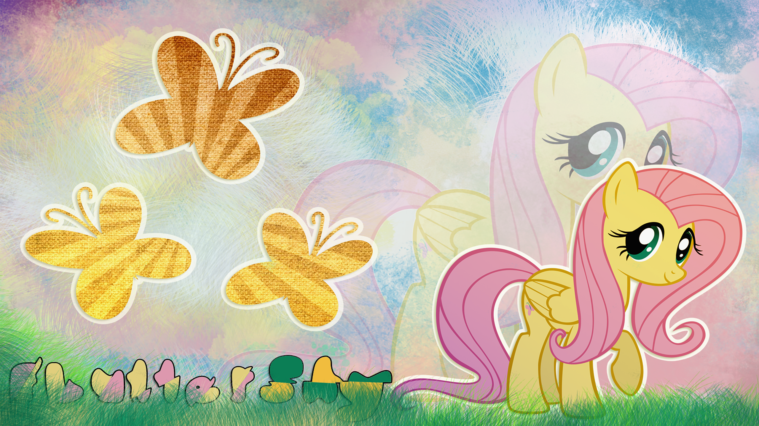 FlutterShy wallpaper by skrayp