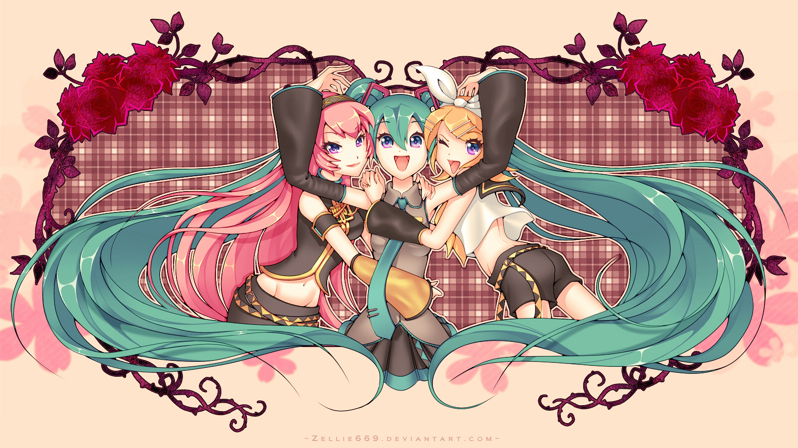 Vocaloid: Luka + Miku + Rin by Zelbunnii