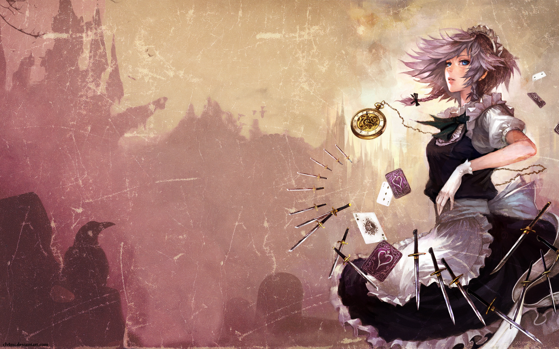 Touhou - Sakuya Wallpaper by ch4mi and fenrir