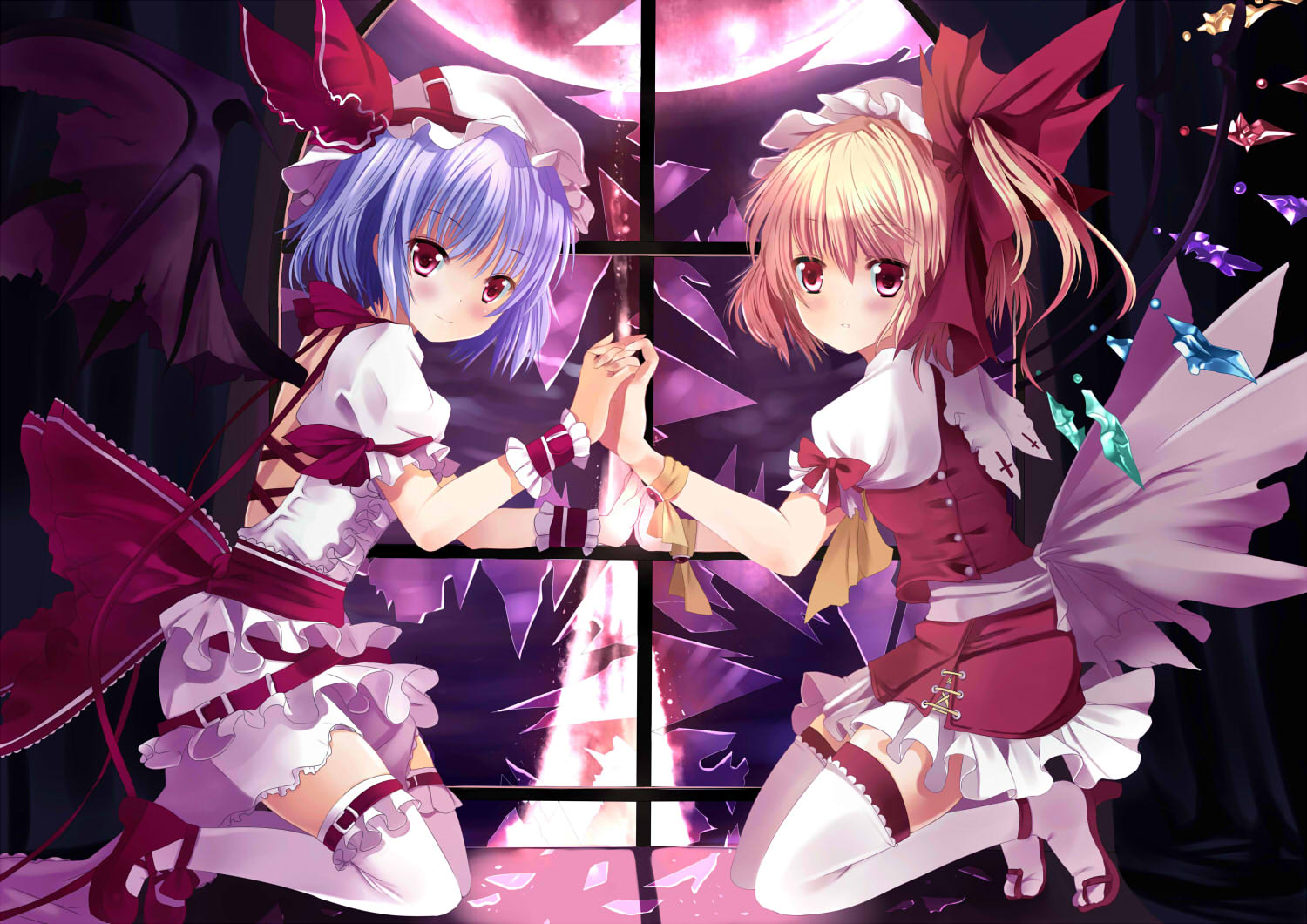 Remilia and Flandre by xephonia
