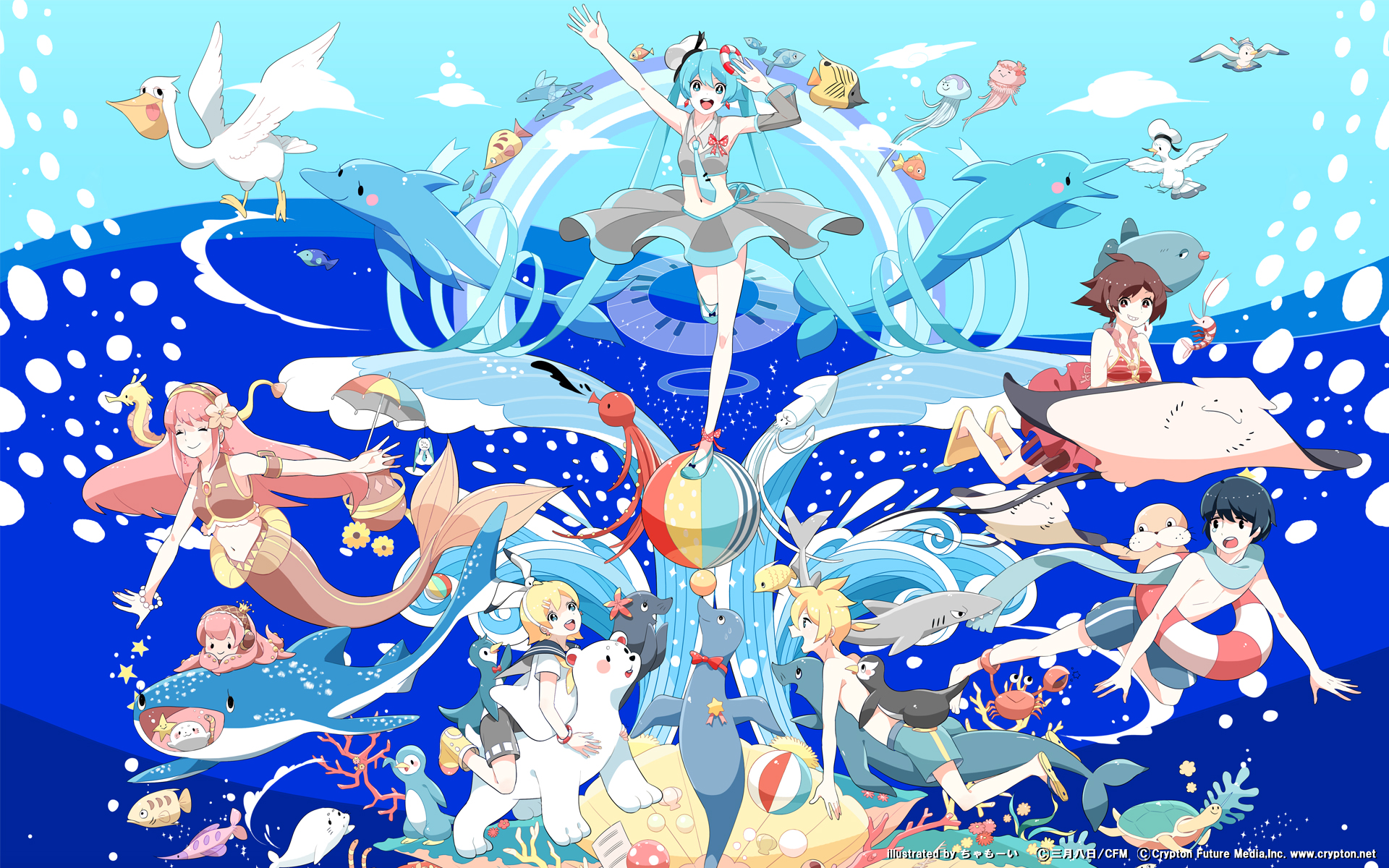 Vocaloid Sea Animals by Chamooi (ちゃもーい)