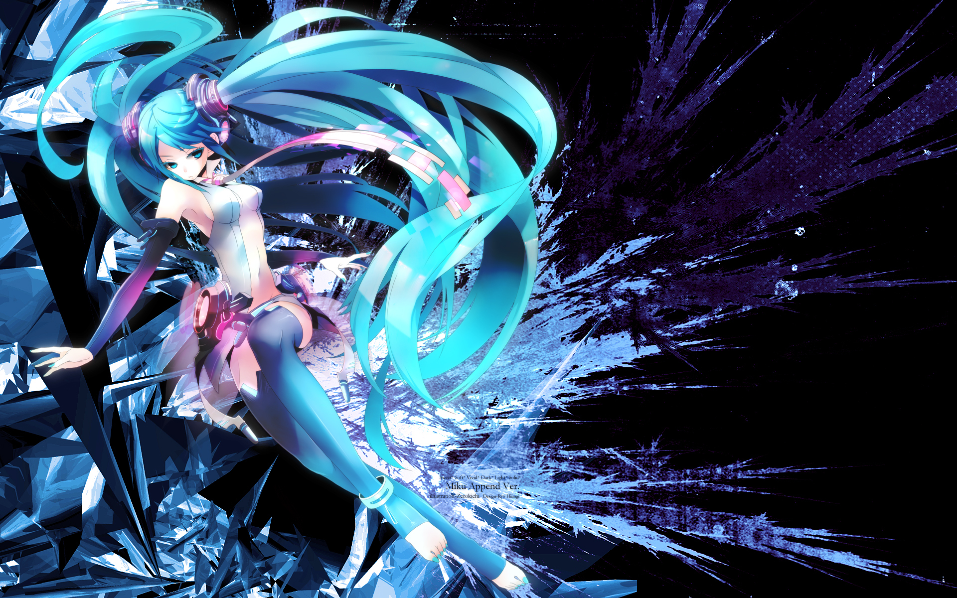 Miku Append ぜろきち I S W 黒 By Hiiragi Ryo 柊椋 And Zerokichi ぜろきち Vocaloid My Little Wallpaper Wallpapers Are Magic