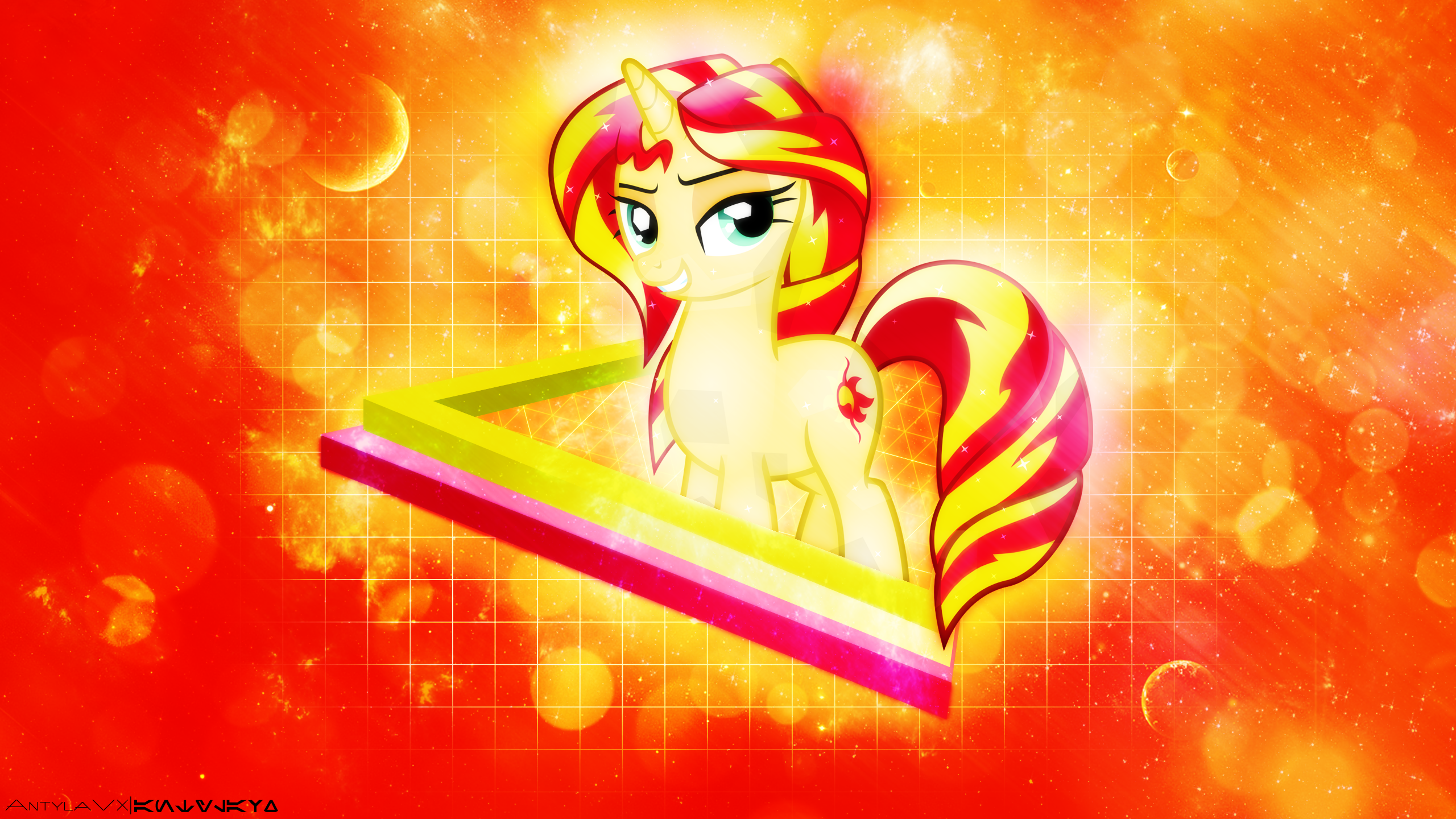 Wallpaper - The Shimmer Star (Sunset Shimmer) by AntylaVX and TheShadowStone
