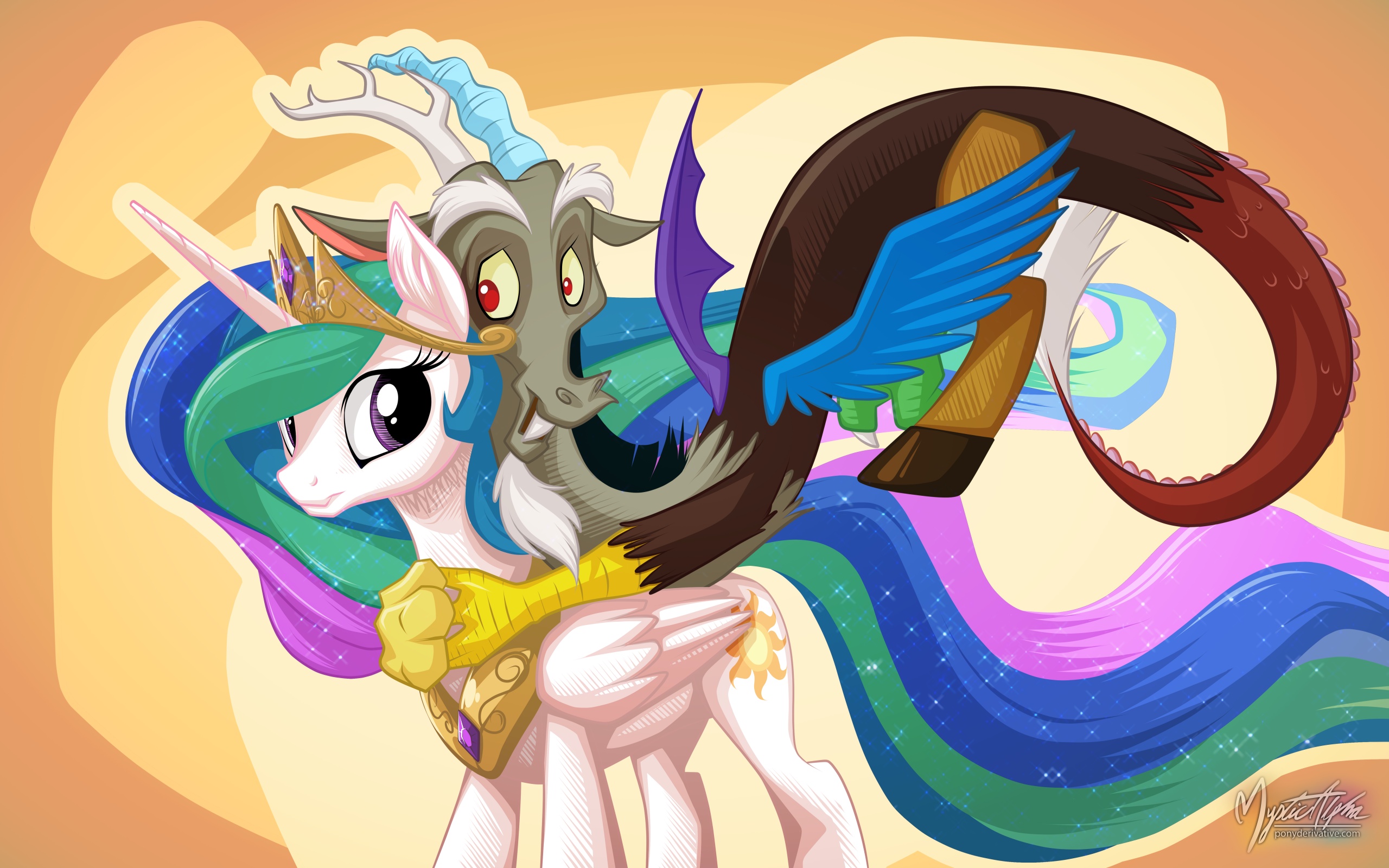 Celestia x Discord by mysticalpha