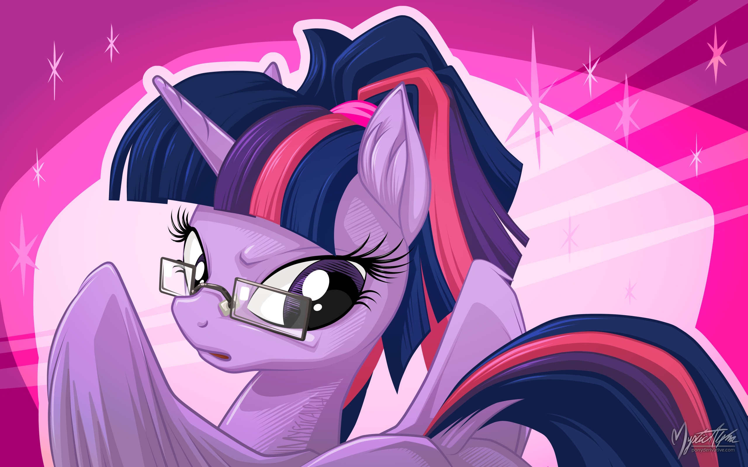 Twilight Sparkle - Ponytail and Glasses by mysticalpha