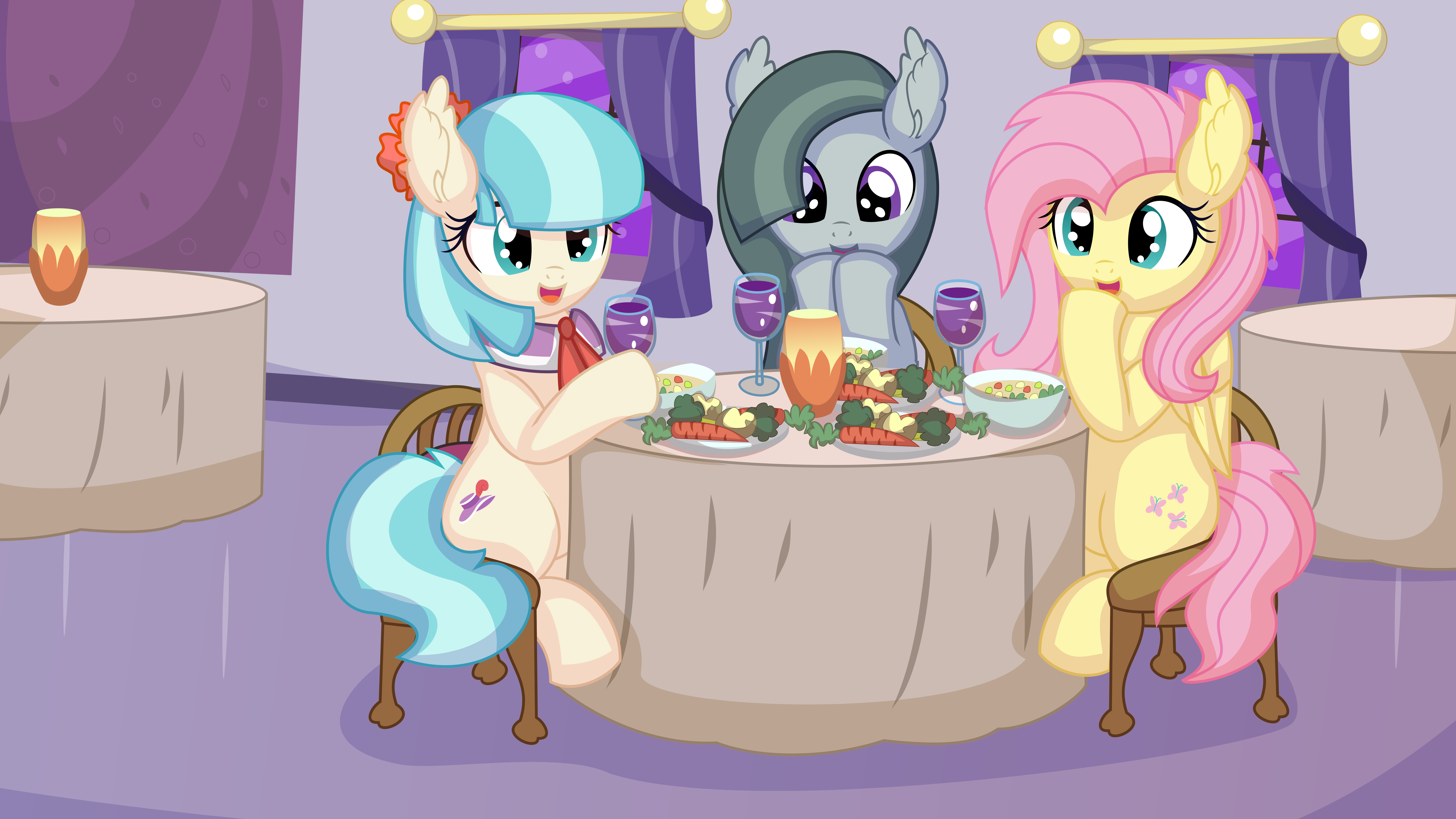 The Shy Ponies Dinner by Cyan Lightning