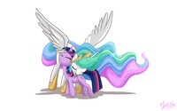 Twilight + Celestia Hug Wall