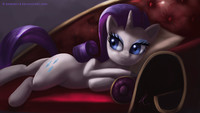 Rarity relaxing on her sofa