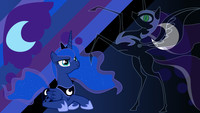 Minimalist Wallpaper 33: Luna and Nightmare Moon