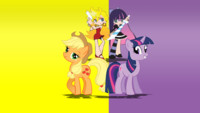 Applejack and Twilight with Panty and Stocking