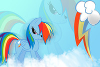 Rainbow Dash in da clouds