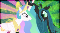 Celestia and Chrysalis Wallpaper