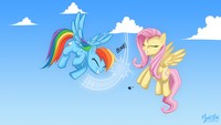 Rainbow dash and fluttershy - hoof slap 1920