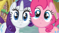 Pinkie Pie and Rarity Staring